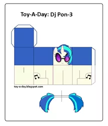 Size: 600x699 | Tagged: artist:grapefruitface1, arts and crafts, craft, derpibooru import, papercraft, printable, safe, solo, toy a day, vinyl scratch