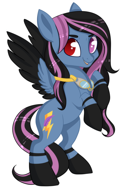 Size: 1518x2358 | Tagged: safe, artist:beashay, derpibooru import, oc, oc:alpha jet, pegasus, pony, chibi, female, goggles, mare, simple background, solo, transparent background