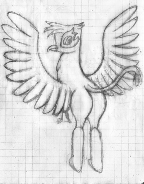 Size: 1241x1579 | Tagged: suggestive, artist:mfg637, derpibooru import, gilda, gryphon, back, graph paper, plot, simple background, sketch, solo, spread wings, traditional art, wings