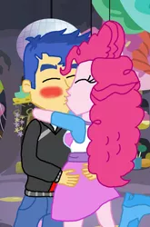 Size: 1032x1559 | Tagged: safe, artist:bigpurplemuppet99, derpibooru import, flash sentry, pinkie pie, equestria girls, equestria girls series, blushing, female, kissing, male, pinkiesentry, shipping, straight