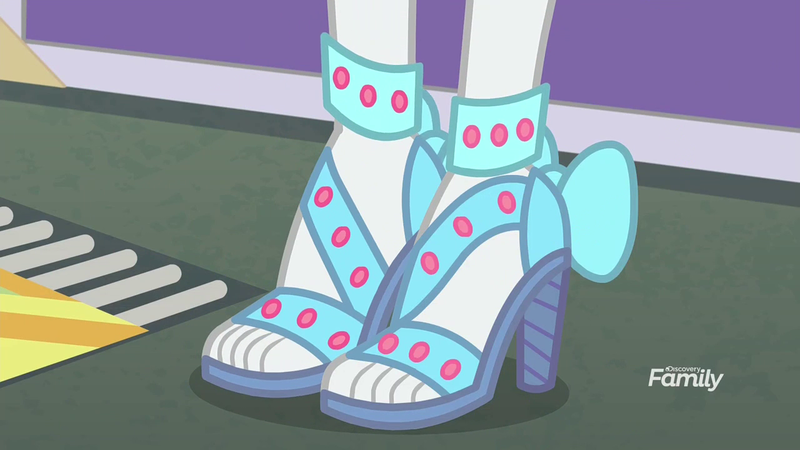 Size: 1280x720 | Tagged: safe, derpibooru import, screencap, rarity, equestria girls, equestria girls series, rollercoaster of friendship, bow, close-up, clothes, feet, foot focus, high heels, open-toed shoes, pictures of legs, sandals, shoes, solo, toes