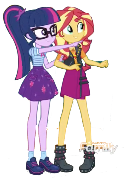 Size: 701x1024 | Tagged: safe, artist:superbobiann, derpibooru import, editor:superbobiann, sci-twi, sunset shimmer, twilight sparkle, equestria girls, equestria girls series, rollercoaster of friendship, logo, not a vector, simple background, transparent background