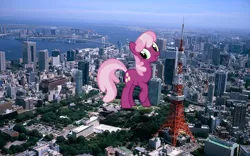 Size: 1600x1000 | Tagged: safe, artist:jerryakira79, derpibooru import, cheerilee, pony, female, giant ponies in real life, giant pony, japan, macro, mega giant, mega giant my little pony, tokyo