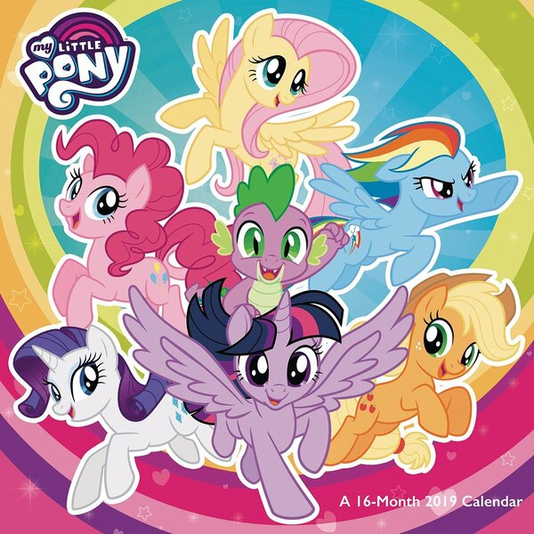 Size: 1000x1000 | Tagged: 2019, alicorn, applejack, calendar, derpibooru import, fluttershy, mane seven, mane six, my little pony logo, official, pinkie pie, rainbow dash, rarity, safe, spike, twilight sparkle, twilight sparkle (alicorn)