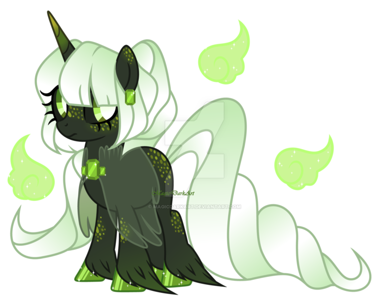 Size: 1024x786 | Tagged: safe, artist:magicdarkart, derpibooru import, oc, original species, pony, black sclera, cloak, clothes, female, horn, immortal soul pony, mare, simple background, solo, transparent background, watermark