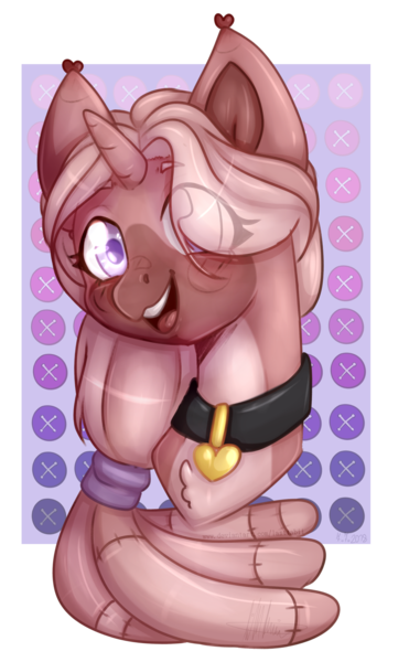 Size: 2689x4353 | Tagged: safe, artist:lastaimin, derpibooru import, oc, unofficial characters only, pony, unicorn, bust, choker, female, mare, portrait, simple background, solo, transparent background