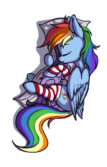 Size: 352x547 | Tagged: safe, artist:shydale, derpibooru import, rainbow dash, twilight sparkle, twilight sparkle (alicorn), alicorn, pegasus, pony, aggie.io, body pillow, clothes, eyes closed, female, lesbian, shipping, simple background, sleeping, socks, striped socks, twidash, white background