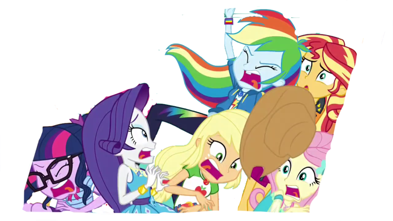 Size: 1280x720 | Tagged: safe, artist:superbobiann, derpibooru import, edit, edited screencap, editor:superbobiann, screencap, applejack, fluttershy, rainbow dash, rarity, sci-twi, sunset shimmer, twilight sparkle, equestria girls, equestria girls series, rollercoaster of friendship, background removed, geode of fauna, geode of super speed, geode of super strength, magical geodes, simple background, transparent background