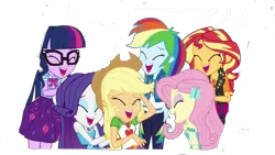 Size: 1280x720 | Tagged: safe, artist:superbobiann, derpibooru import, edit, edited screencap, editor:superbobiann, screencap, applejack, fluttershy, rainbow dash, rarity, sci-twi, sunset shimmer, twilight sparkle, equestria girls, equestria girls series, rollercoaster of friendship, background removed, geode of empathy, geode of fauna, geode of shielding, geode of super speed, geode of super strength, geode of telekinesis, magical geodes, simple background, transparent background