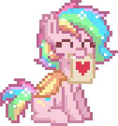 Size: 168x180 | Tagged: safe, artist:hawthornss, derpibooru import, edit, oc, oc:paper stars, unofficial characters only, bat pony, pony, pony town, bat pony oc, cute, cute little fangs, ear fluff, eyes closed, fangs, heart, pixel art, simple background, sitting, smiling, solo, transparent background
