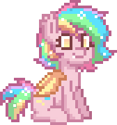 Size: 168x180 | Tagged: safe, artist:hawthornss, derpibooru import, edit, oc, oc:paper stars, unofficial characters only, bat pony, pony, pony town, bat pony oc, cute, cute little fangs, ear fluff, fangs, pixel art, simple background, sitting, smiling, solo, transparent background