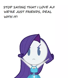 Size: 544x620 | Tagged: safe, derpibooru import, rarity, equestria girls, equestria girls series, 1000 hours in ms paint, angry, anti-shipping, drama, drama bait, headcanon, implied applejack, mouthpiece, ms paint, this will end in drama