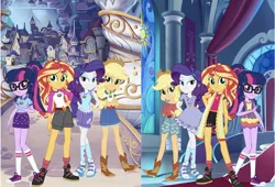 Size: 1958x1333 | Tagged: safe, derpibooru import, applejack, rarity, sci-twi, sunset shimmer, twilight sparkle, equestria girls, legend of everfree, camp everfree outfits, camp fashion show outfit, converse, shoes