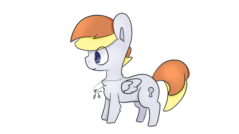 Size: 3840x2160 | Tagged: safe, artist:sexyflexy, derpibooru import, oc, oc:flexy, unofficial characters only, pegasus, pony, cute, cutie mark, jewelry, key, necklace, side view, simple background, white background