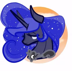 Size: 540x540 | Tagged: safe, artist:incapacitatedvixen, derpibooru import, princess luna, alicorn, pony, bust, female, jewelry, mare, portrait, royalty, solo, sparkle, sunset, tiara