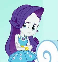 Size: 509x545 | Tagged: safe, derpibooru import, screencap, rarity, equestria girls, equestria girls series, rollercoaster of friendship, cropped, crying, geode of shielding, solo, tears of pain