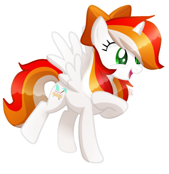 Size: 1324x1360 | Tagged: safe, artist:sugaryicecreammlp, derpibooru import, oc, oc:sweet cake, unofficial characters only, alicorn, pony, alicorn oc, bow, female, glazed eyes, mare, shiny mane, simple background, solo, transparent background, vector