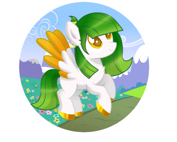 Size: 1500x1200 | Tagged: safe, artist:sugaryicecreammlp, derpibooru import, oc, oc:quilly, unofficial characters only, pegasus, pony, female, flower, mare, simple background, solo, transparent background, two toned wings