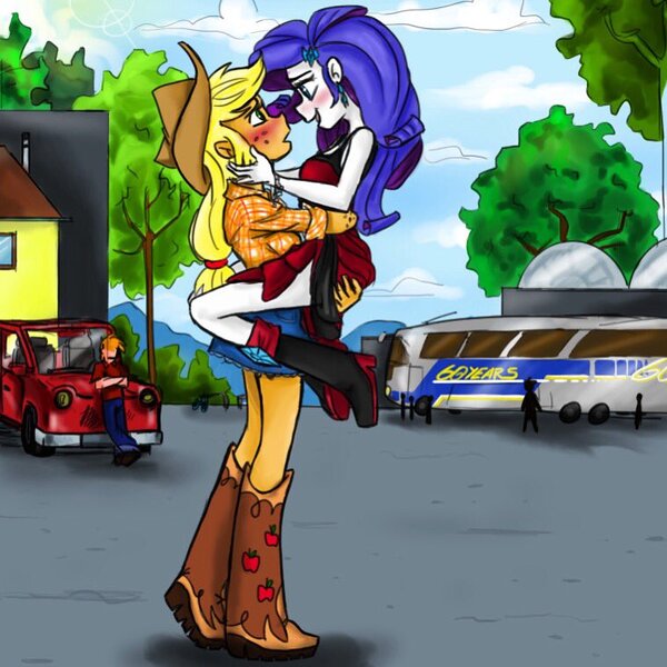 Size: 759x759 | Tagged: safe, artist:vago-xd, derpibooru import, applejack, rarity, equestria girls, female, lesbian, love, rarijack, shipping