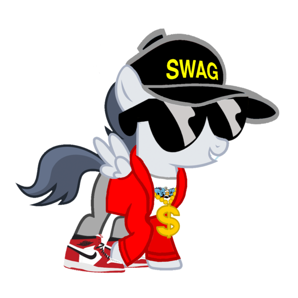 Size: 1536x1536 | Tagged: safe, artist:frownfactory, artist:motownwarrior01, derpibooru import, edit, rumble, pegasus, pony, air jordans, baseball cap, bling, cap, clothes, colt, gold chains, hat, jacket, male, nike, rapper, shoes, simple background, sneakers, sunglasses, swag, transparent background, vector