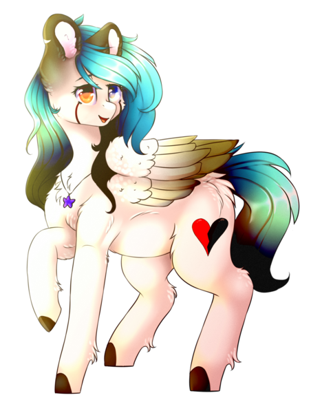 Size: 1884x2500 | Tagged: safe, artist:twinkepaint, derpibooru import, oc, oc:akita sun, pegasus, pony, female, heterochromia, mare, simple background, solo, transparent background