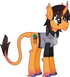 Size: 1758x1915 | Tagged: safe, artist:lightningbolt, derpibooru import, ponified, classical unicorn, pony, unicorn, .svg available, clothes, cloven hooves, curved horn, dallon weekes, ear fluff, gradient hooves, gradient horn, gradient tail, leonine tail, male, necktie, panic! at the disco, rolled up sleeves, shirt, simple background, solo, stallion, svg, transparent background, undershirt, unshorn fetlocks, vector, vest, vices & virtues