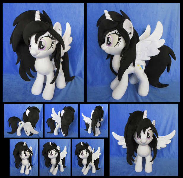 Size: 5000x4859 | Tagged: safe, artist:fireflytwinkletoes, derpibooru import, oc, oc:star song, unofficial characters only, alicorn, pony, absurd resolution, alicorn oc, ear piercing, earring, female, horn, irl, jewelry, mare, photo, piercing, plushie, solo, spread wings, wings