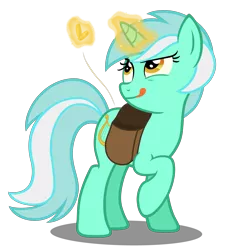 Size: 5159x5478 | Tagged: safe, artist:mundschenk85, derpibooru import, lyra heartstrings, pony, absurd resolution, coin, licking, licking lips, magic, saddle bag, simple background, solo, tongue out, transparent background, vector
