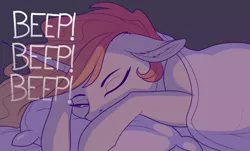 Size: 1500x908 | Tagged: safe, artist:evehly, derpibooru import, princess celestia, pony, alarm clock, blanket, clock, female, mare, pillow, sleeping