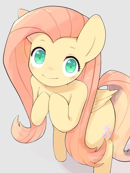 Size: 1536x2048 | Tagged: safe, artist:30clock, derpibooru import, fluttershy, pegasus, pony, semi-anthro, bipedal, colored pupils, cute, cutie mark, female, looking at you, mare, shyabetes, simple background, smiling, solo, white background, wings