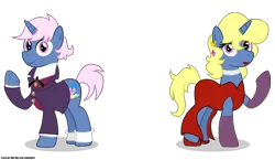 Size: 1900x1100 | Tagged: safe, artist:gamerpen, derpibooru import, oc, oc:azure/sapphire, unofficial characters only, pony, unicorn, before and after, clothes, crossdressing, cutie mark, dress, ear piercing, earring, femboy, jessica rabbit dress, jewelry, makeup, male, piercing, red dress, simple background, transparent background