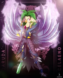 Size: 4000x4948 | Tagged: absurd resolution, alternate hairstyle, amputee, armor, artist:zidanemina, badass, captain celaeno, derpibooru import, female, my little pony: the movie, prosthetic limb, prosthetics, safe, saint seiya, semi-anthro, solo