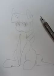 Size: 1836x2569 | Tagged: safe, artist:c0pter, derpibooru import, twilight sparkle, pony, sketch, solo, traditional art