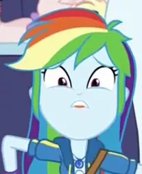 Size: 218x266 | Tagged: safe, derpibooru import, screencap, rainbow dash, equestria girls, equestria girls series, rollercoaster of friendship, cropped, faic, geode of super speed, geode of super strength, magical geodes, rainbow dash is best facemaker, screaming, solo, stop the ride