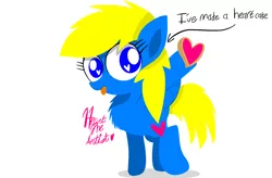 Size: 3072x2010 | Tagged: safe, artist:hearttheartist, derpibooru import, oc, oc:heart cake, unofficial characters only, pegasus, pony, female, heart eyes, simple background, solo, white background, wingding eyes