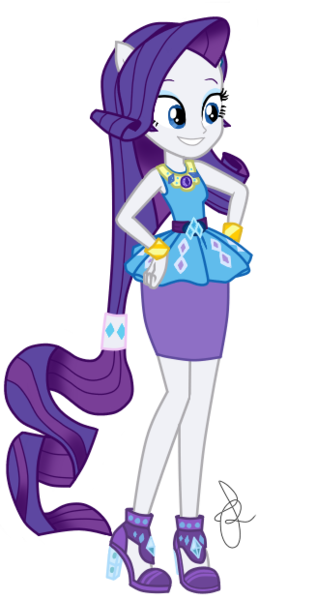 Size: 327x620 | Tagged: safe, artist:ilaria122, derpibooru import, rarity, equestria girls, equestria girls series, belt, bracelet, clothes, geode of shielding, hand on hip, high heels, jewelry, magical geodes, ponied up, pose, shoes, simple background, skirt, smiling, transparent background
