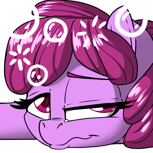 Size: 500x500 | Tagged: safe, artist:pusspuss, derpibooru import, berry punch, berryshine, earth pony, pony, drunk, drunk bubbles, female, lidded eyes, mare, reaction image, simple background, solo, transparent background, wavy mouth