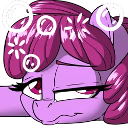 Size: 500x500 | Tagged: safe, artist:pusspuss, derpibooru import, berry punch, berryshine, earth pony, pony, drunk, drunk bubbles, female, lidded eyes, mare, reaction image, simple background, solo, transparent background, wavy mouth