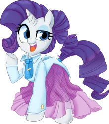 Size: 5435x6171 | Tagged: safe, alternate version, artist:adequality, artist:potetecyu_to, color edit, derpibooru import, edit, rarity, pony, unicorn, school daze, absurd resolution, clothes, colored, drawthread, female, open mouth, raised hoof, request, schoolmarm rarity, simple background, solo, teacher, transparent background