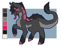 Size: 1614x1250 | Tagged: artist:chitafokkusu, derpibooru import, looking at you, male, monster pony, multiple eyes, oc, oc:arozse cain, original species, reference sheet, safe, simple background, solo, tatzlpony, tentacles, tentacle tongue, transparent background, unofficial characters only