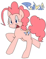 Size: 1181x1513 | Tagged: safe, artist:tomitake, derpibooru import, pinkie pie, earth pony, pony, female, mare, simple background, solo, white background