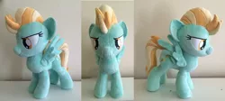 Size: 1024x458 | Tagged: safe, artist:plushypuppy, derpibooru import, lightning dust, pegasus, pony, female, irl, mare, photo, plushie, spread wings, standing, wings