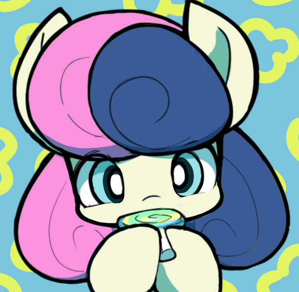 Size: 775x759 | Tagged: safe, artist:ccc, derpibooru import, bon bon, sweetie drops, earth pony, pony, candy, female, food, lollipop, looking at you, mare, solo