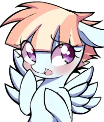 Size: 734x866 | Tagged: safe, artist:ccc, derpibooru import, windy whistles, pegasus, pony, blushing, bust, chibi, cute, female, mare, simple background, solo, white background, windybetes