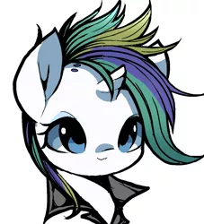 Size: 948x1045 | Tagged: safe, artist:ccc, derpibooru import, rarity, pony, unicorn, alternate hairstyle, bust, cute, female, mare, portrait, punk, raribetes, raripunk, simple background, solo, white background