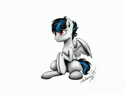 Size: 4096x3112 | Tagged: safe, artist:mcqueen, derpibooru import, oc, oc:mcqueen, unofficial characters only, pegasus, pony, simple background, sitting, smiling, solo, white background