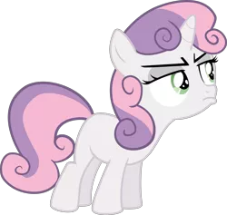 Size: 4906x4643 | Tagged: safe, artist:okaminekowiesel, derpibooru import, sweetie belle, pony, unicorn, for whom the sweetie belle toils, absurd resolution, angry, annoyed, female, filly, pouting, simple background, solo, transparent background, vector