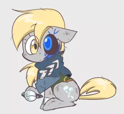 Size: 1000x920 | Tagged: safe, artist:thegreatrouge, derpibooru import, derpy hooves, android, pony, clothes, detroit: become human, female, mare, ralph, simple background, white background