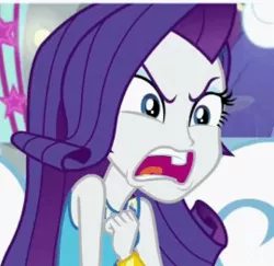 Size: 270x262 | Tagged: safe, derpibooru import, edit, edited screencap, screencap, rarity, equestria girls, equestria girls series, rollercoaster of friendship, angry, cropped, image macro, meme, rage, solo