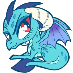 Size: 1500x1500 | Tagged: safe, artist:jadedjynx, derpibooru import, princess ember, dragon, chibi, cute, female, heart eyes, simple background, smiling, solo, transparent background, wingding eyes